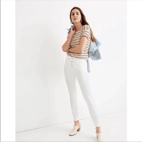 Madewell White 10” High Rise Skinny Jeans 36 - Picture 1 of 11